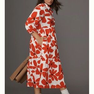 Anthropologie The Bettina Tiered Midi Shirt Dress by Maeve. Size XL. EUC!